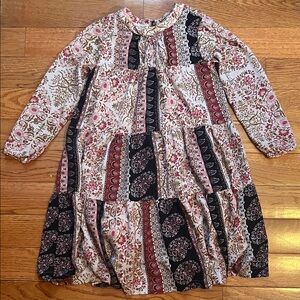 Zara Multicolor Patchwork Long Sleeve Dress